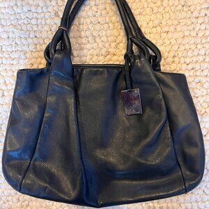 Vintage Furla Black Leather hand Bag – Made in Italy